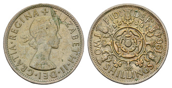 Великобритания 2 шиллинга (флорин) 1964 Елизавета II (1952-2022) KM 906, Spink 4146 медно-никель 4183-541