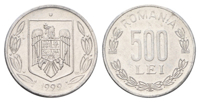 Румыния 500 лей (леев) 1999 KM 145 алюминий aUNC 4700-1244