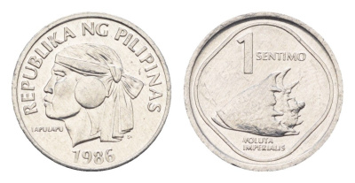 Филиппины 1 сентимо 1986 редкий год KM 238 алюмний UNC 4649-1011