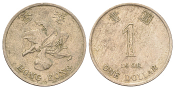 Гонконг 1 доллар 1998 KM 69a медно-никель 4700-321