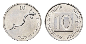 Словения 10 стотинов 1993 KM 7 алюминий UNC 4173-365