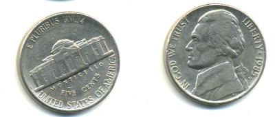 США 5 ЦЕНТОВ 1985 P, ДЖЕФФЕРСОН KM А192 медно-никель 179-736