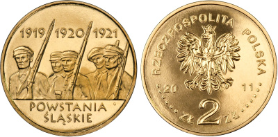 Польша 2 злотых 2011 MW, Силезские восстания KM 792 нордик UNC 4676-833