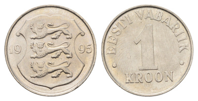 Эстония 1 крона 1995 KM 28 медно-никель UNC 4688-622