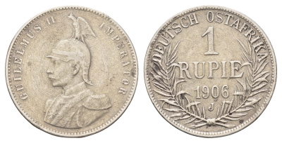Германская Восточная Африка 1 рупия 1906 J KM 10 серебро 1526-1422