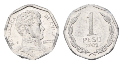 Чили 1 песо 2009 KM 231 алюминий UNC 4689-215