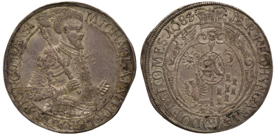 Трансильвания 1 талер 1684 Михаель Апафи (1661-1690), экземпляр с аукциона Kuenker № 127, 2008 год Dav. 4820, Resch 255 серебро 10-002-22