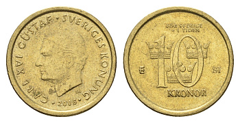 Швеция 10 крон 2006 Карл XVI Густав (1973-) KM 895 нордик 4642-837