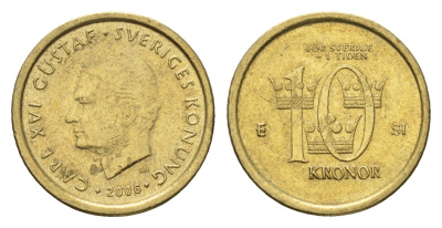 Швеция 10 крон 2006 Карл XVI Густав (1973-) KM 895 нордик 4642-837