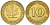 ФРГ 10 ПФЕННИГОВ 1973 F KM 108, J. 383 сталь плакированная латунью 4544-1122