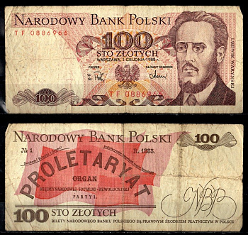 Польша 100 злотых 1988 Pick 143 e бумага 6294-53-3-1
