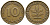 ФРГ 10 ПФЕННИГОВ 1950 F KM 108, J.383 сталь плакированная латунью 56-1011