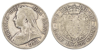 Великобритания 1/2 кроны 1899 Виктория (1837-1901) KM 782, Spink 3938 серебро 413-3743