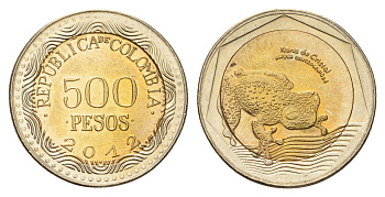 Колумбия 500 песо 2012 KM 298 биметалл UNC 4686-511
