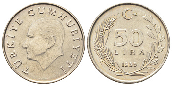 Турция 50 лир 1985 Кемаль Ататюрк KM 966 медь никель цинк UNC 4699-1241
