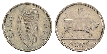 Ирландия 1 шиллинг 1962 бык KM 14a медно-никель 4175-1123