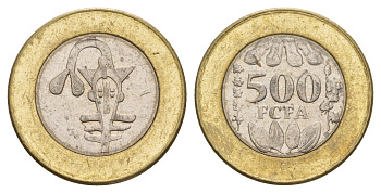 Западная Африка (BCEAO) 500 франков ND (2003-2010) KM 15 биметалл 4656-937