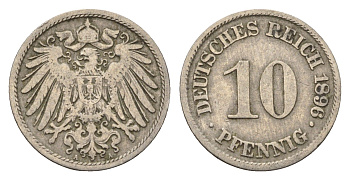 Германия 10 пфеннигов 1896 A KM 12, J. 13 медно-никель 4696-659