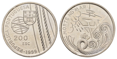 Португалия 200 эскудо 1999 Смерть в море KM 716 медно-никель UNC 107-1111