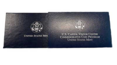 США 1 доллар 2001 P, Центр посещения Капитолия, оригинальная коробка, сертификат KM 324 серебро  PROOF  3-6-5-13