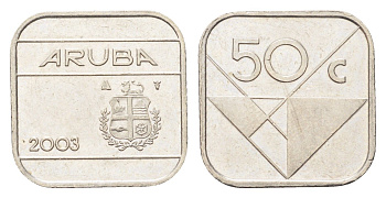 Аруба 50 центов 2003 KM 4 сталь плакированная никелем 4705-441