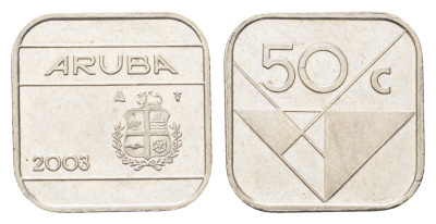 Аруба 50 центов 2003 KM 4 сталь плакированная никелем 4705-441