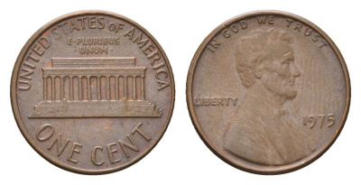 США 1 цент 1975 Линкольн KM 201 медь цинк 4696-1047