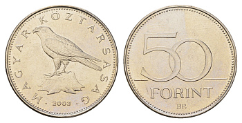Венгрия 50 форинтов 2003 KM 697 латунь плакированная медно-никелем UNC 4163-1217