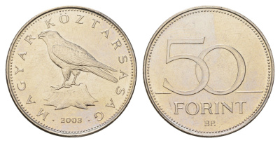 Венгрия 50 форинтов 2003 KM 697 латунь плакированная медно-никелем UNC 4163-1217