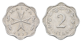 Мальта 2 миля 1972 KM 5 алюминий 4136-1135