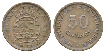 Ангола 50 сентаво 1958 KM 75 бронза 4701-948