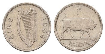 Ирландия 1 шиллинг 1964 бык KM 14a медно-никель 4175-1257