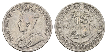 ЮАР 2 шиллинга (флорин) 1935 Георг V (1910-1936) KM 22 серебро 270-415