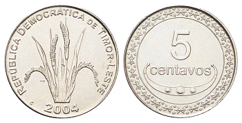 Тимор 5 сентаво 2012 KM 2 сталь плакированная никелем UNC 4697-1014