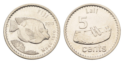 Фиджи 5 центов 2013 KM 332 сталь плакированная никелем UNC 4697-735
