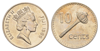 Фиджи 10 центов 1986 Елизавета II (1952-2022), булава KM 52 медно-никель UNC 4698-1137