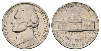 США 5 центов 1985 P, Джефферсон KM A192 медно-никель 4671-1055