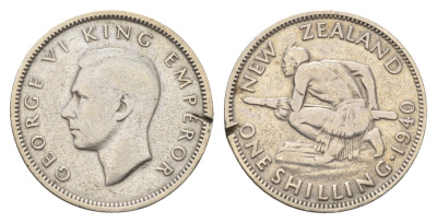 Новая Зеландия 1 шиллинг 1940 Георг VI (1936-1952) KM 9 серебро 87-412