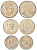 Заир лот из 3 монет 1976-1978 (5, 10 и 20 макута) KM 7, 8, 12 медно-никель UNC 650-1831