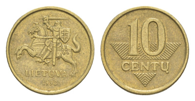 Литва 10 центов (сентов) 1998 KM 106 никель латунь 4115-744