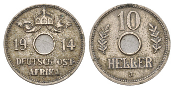 Германская Восточная Африка 10 геллеров 1914 J KM 12 медно-никель 1527-1424