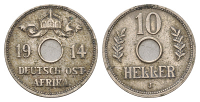 Германская Восточная Африка 10 геллеров 1914 J KM 12 медно-никель 1527-1424
