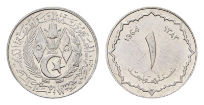 Алжир 1 сантим 1964 год-тип KM 94 алюминий UNC 188-467