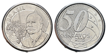 Бразилия 50 сентаво 2005 KM 651a нержавеющая сталь UNC 4150-1035