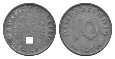 Германия 10 рейхспфеннигов 1941 B KM 101, J. 371 цинк 4684-1127