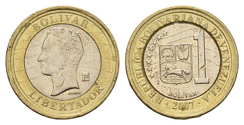 Венесуэла 1 боливар 2007 Симон Боливар Y 93 биметалл 4132-1131
