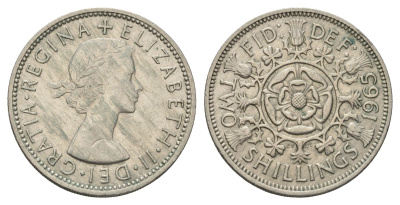 Великобритания 2 шиллинга (флорин) 1965 Елизавета II (1952-2022) KM 906, Spink 4146 медно-никель 4183-544
