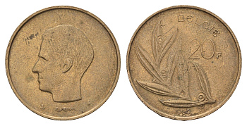 Бельгия 20 франков 1980 Belgie, Бодуэн I (1951-1993) KM 160 никель бронза 4629-454