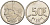 БЕЛЬГИЯ 50 ФРАНКОВ 1990 BELGIE, БОДУЭН I (1951-1993) KM 169 никель 4384-146