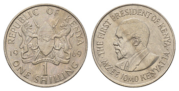 Кения 1 шиллинг 1969 Джомо Кениата KM 14 медно-никель 4662-613